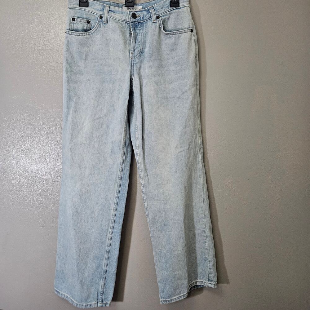 Topshop Women W26 L30 Light Wash High Rise Wide Leg Jeans US 4 90sStyle Y2K Sk8